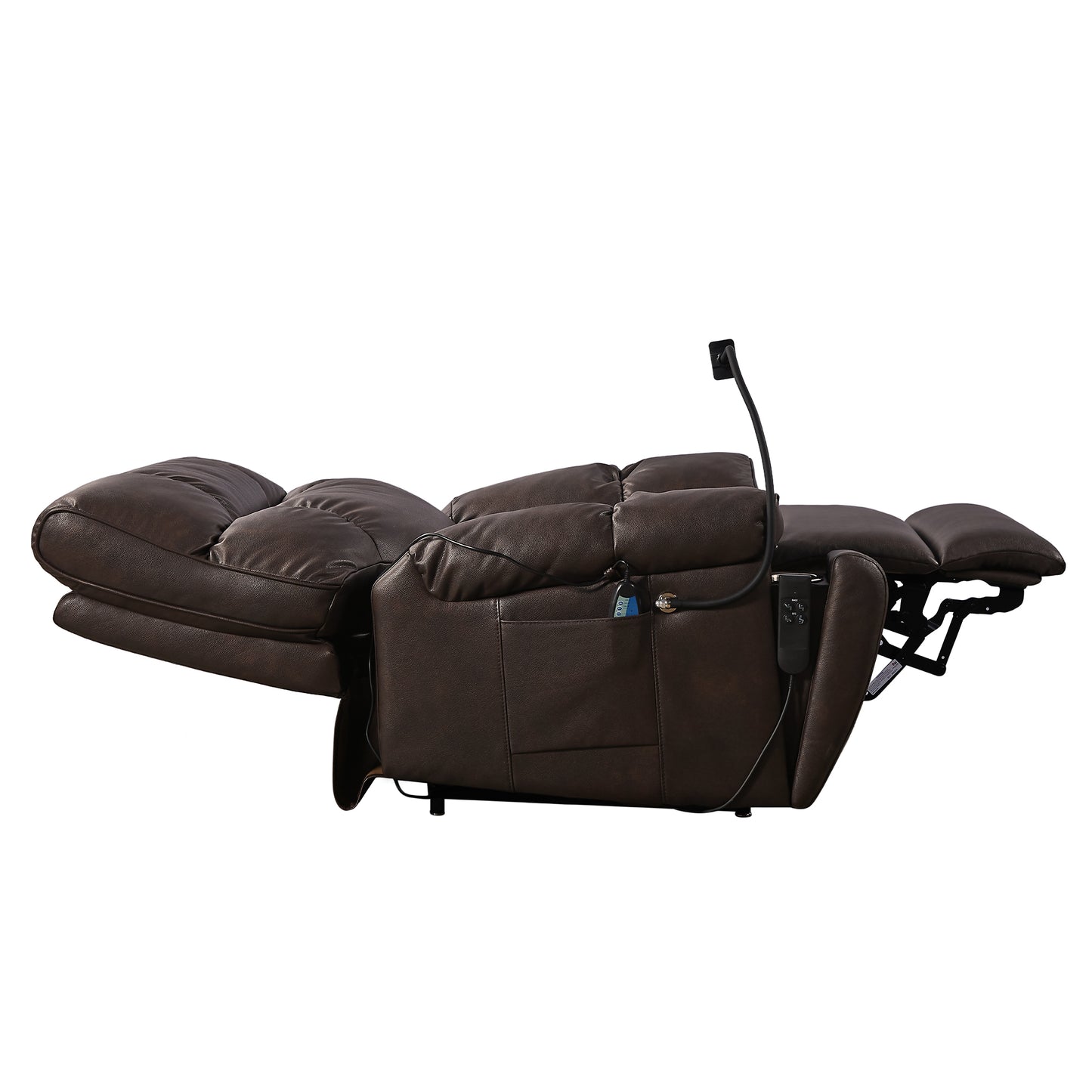 Recliner Chair with Phone Holder,Electric Power Lift Recliner Chair with 2 Motors Massage and Heat for Elderly, 3 Positions, 2 Side Pockets, Cup Holders