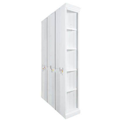 83.4" Tall Two Wood Bookcase with Two Corner Shelf Suite,5-Tier Home Decor Bookshelves Suite with Adjustable Storage Shelves,Free Standing Storage Shelves Suite for Living Room,Home Office,White