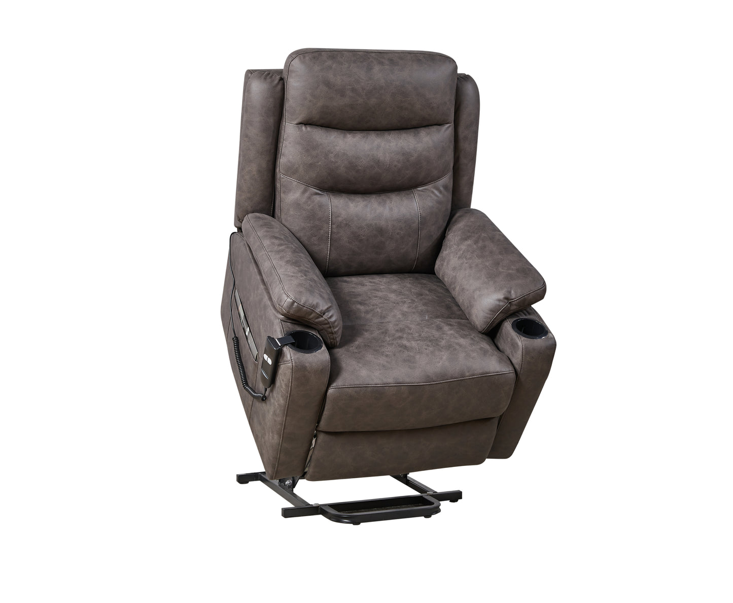 Liyasi Electric Power Lift Recliner Chair  with 1 Motor, 3 Positions, 2 Side Pockets, Cup Holders,Suede fabric