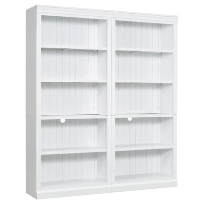 83.4" Tall Two Wood Bookcase with Two Corner Shelf Suite,5-Tier Home Decor Bookshelves Suite with Adjustable Storage Shelves,Free Standing Storage Shelves Suite for Living Room,Home Office,White