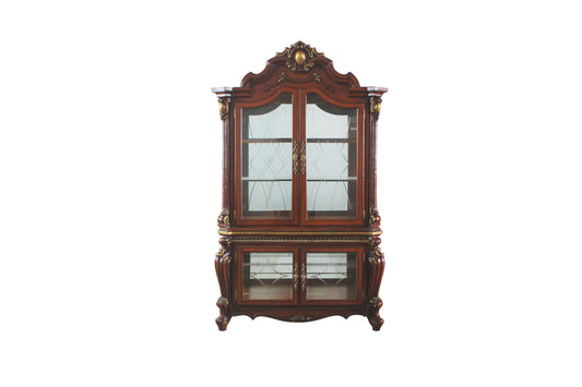 ACME Picardy Curio Cabinet, Cherry Oak 68229