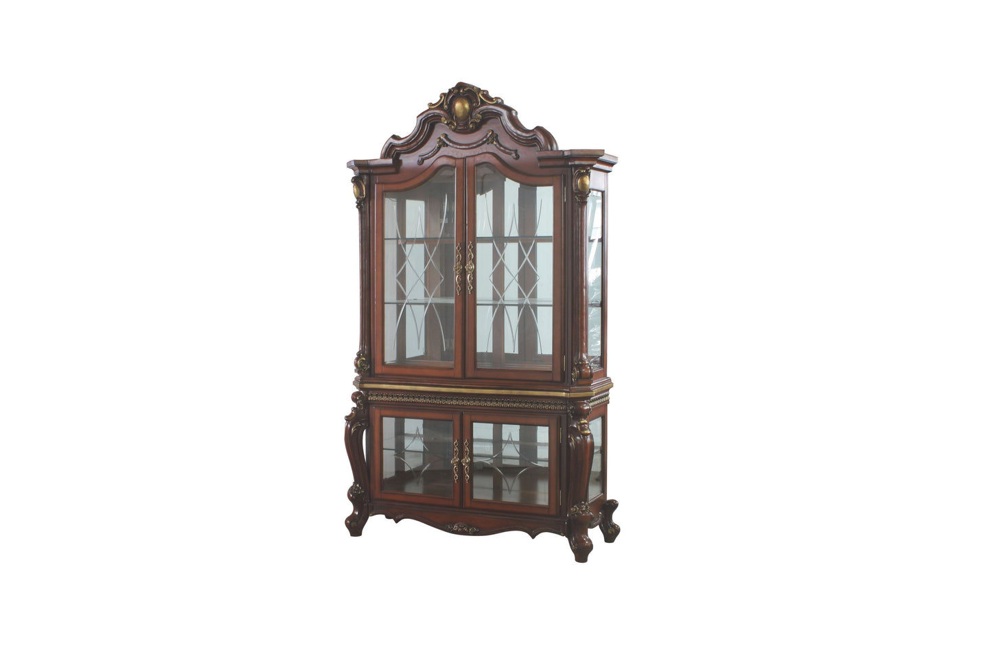 ACME Picardy Curio Cabinet, Cherry Oak 68229