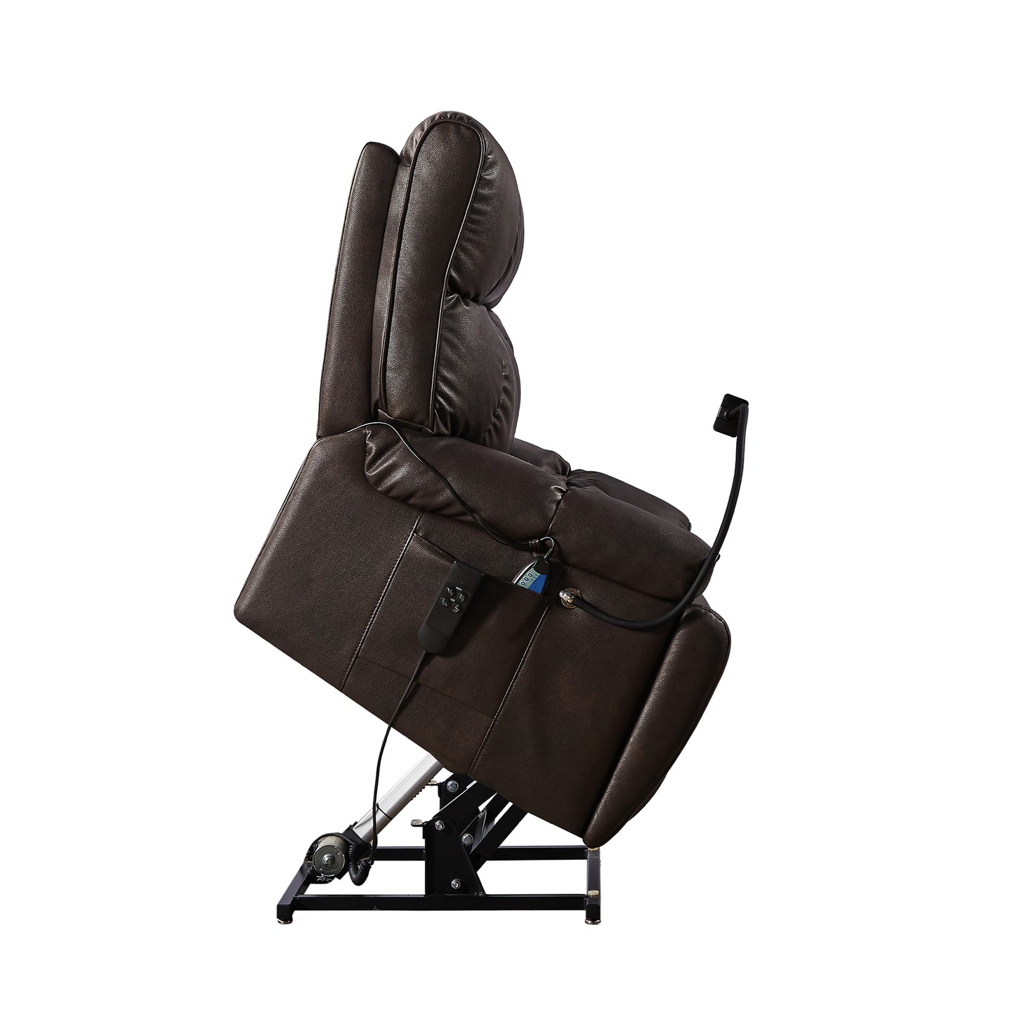 Recliner Chair with Phone Holder,Electric Power Lift Recliner Chair with 2 Motors Massage and Heat for Elderly, 3 Positions, 2 Side Pockets, Cup Holders