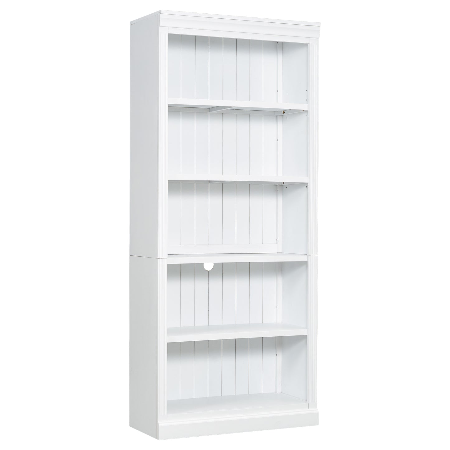 83.4" Tall Two Wood Bookcase with Two Corner Shelf Suite,5-Tier Home Decor Bookshelves Suite with Adjustable Storage Shelves,Free Standing Storage Shelves Suite for Living Room,Home Office,White