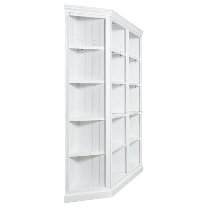 83.4" Tall Two Wood Bookcase with Two Corner Shelf Suite,5-Tier Home Decor Bookshelves Suite with Adjustable Storage Shelves,Free Standing Storage Shelves Suite for Living Room,Home Office,White