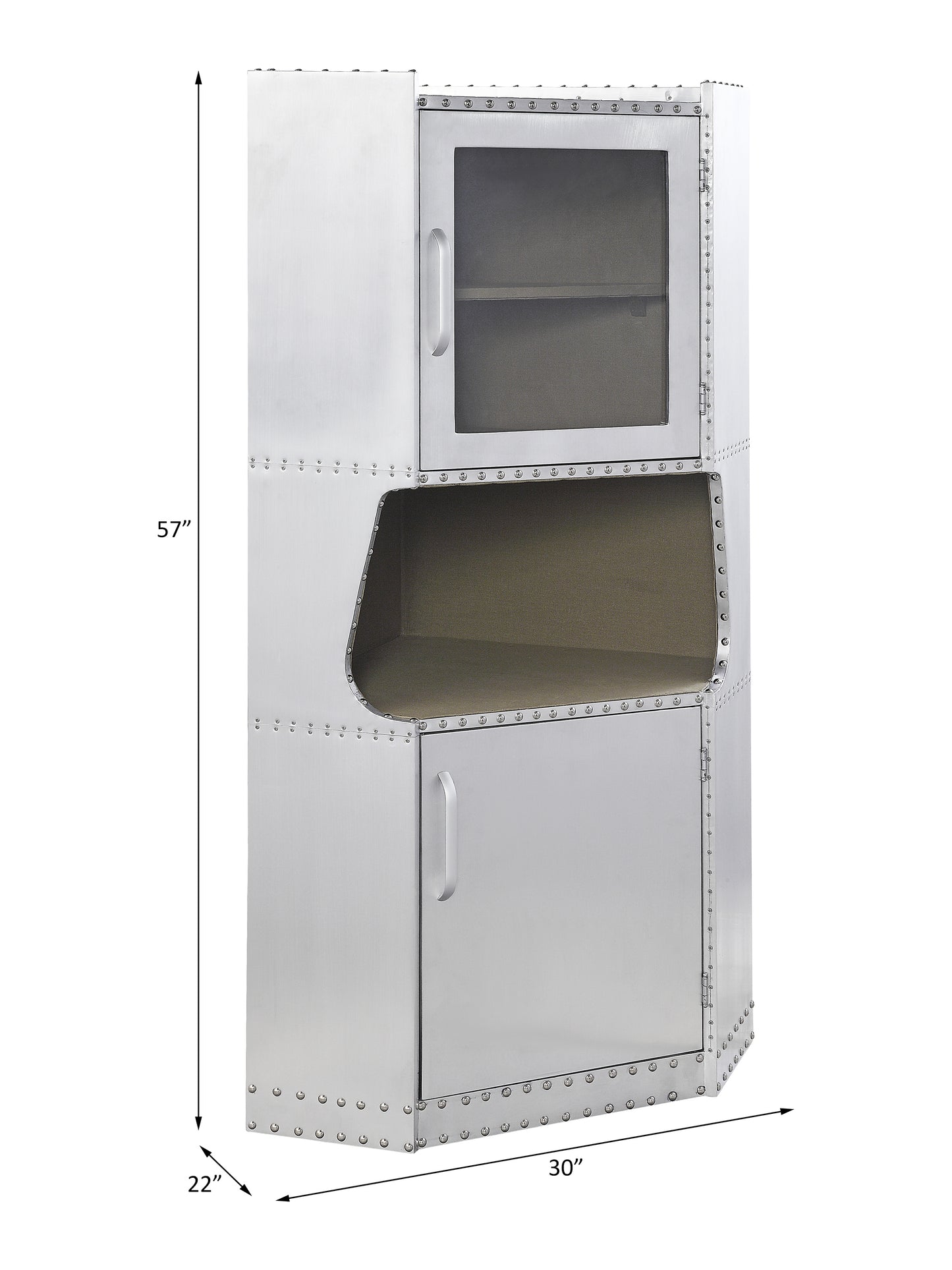 Aluminum 2-Door Cabinet with 1 Shelf