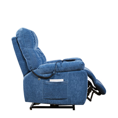 Liyasi Electric Power Lift Recliner Chair  with Airbag Massage and Heating for Elderly, 3 Positions, 2 Side Pockets, USB Charge Ports, High-end  Quality Cloth Power Reclining Chair